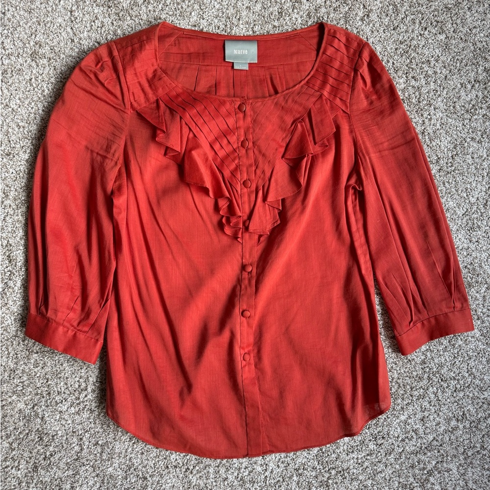 Anthropologie Orange Blouse